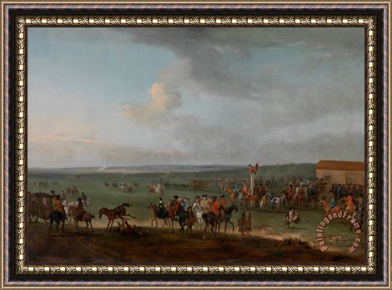 Peter Tillemans The Round Course at Newmarket, Cambridgeshire, Preparing for The King's Plate Framed Print