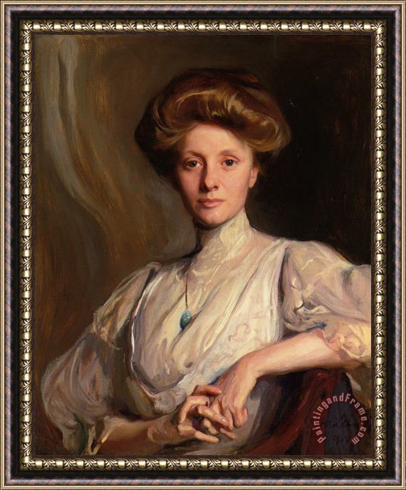 Philip Alexius de Laszlo Portrait of Miss Faith Moore Seated Framed Painting