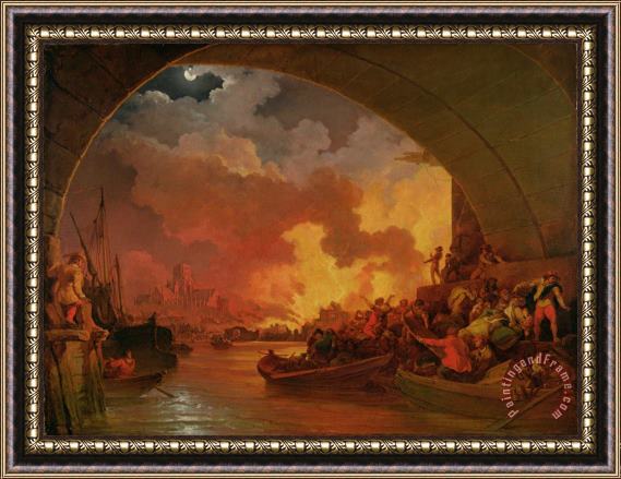 Philip James de Loutherbourg The Great Fire of London Framed Print