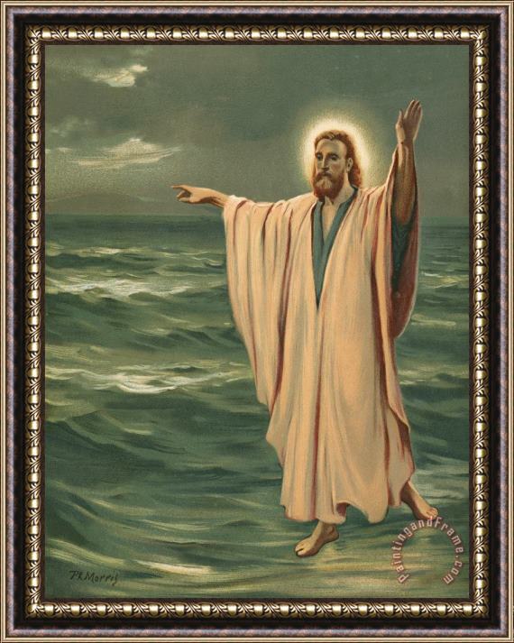 Philip Richard Morris Christ walking on the sea Framed Print