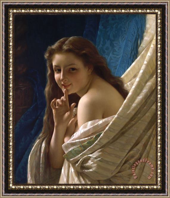 Pierre Auguste Cot Cot Portrait of Young Woman Framed Painting