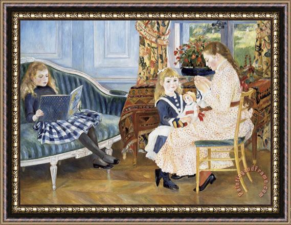 Pierre Auguste Renoir Children's Afternoon at Wargemont Framed Painting