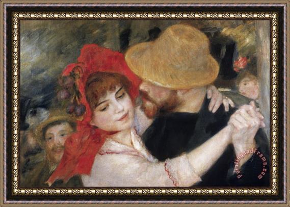 Pierre Auguste Renoir Detail of Dancing Couple From Le Bal a Bougival Framed Painting