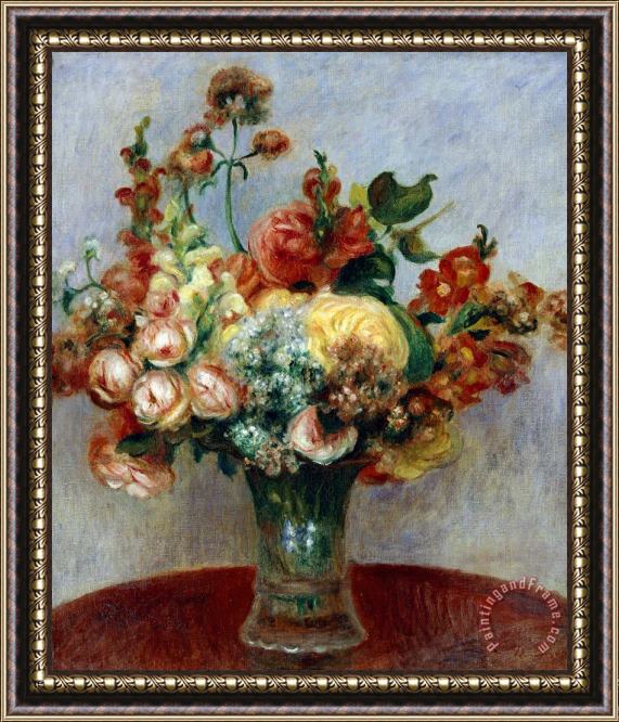 Pierre Auguste Renoir Flowers In A Vase Framed Print