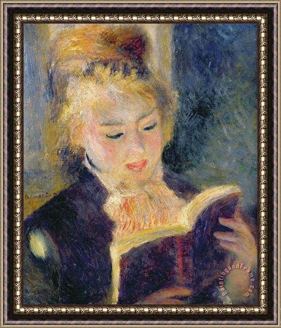 Pierre Auguste Renoir Girl Reading Framed Painting