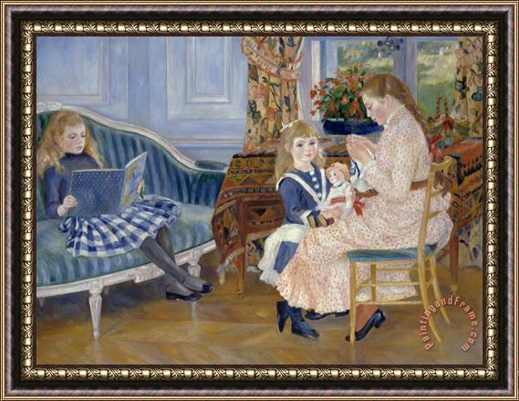 Pierre Auguste Renoir L'apres Midi Des Enfants a Wargemont Framed Print