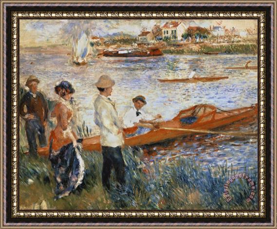 Pierre Auguste Renoir Oarsmen at Chatou Framed Painting