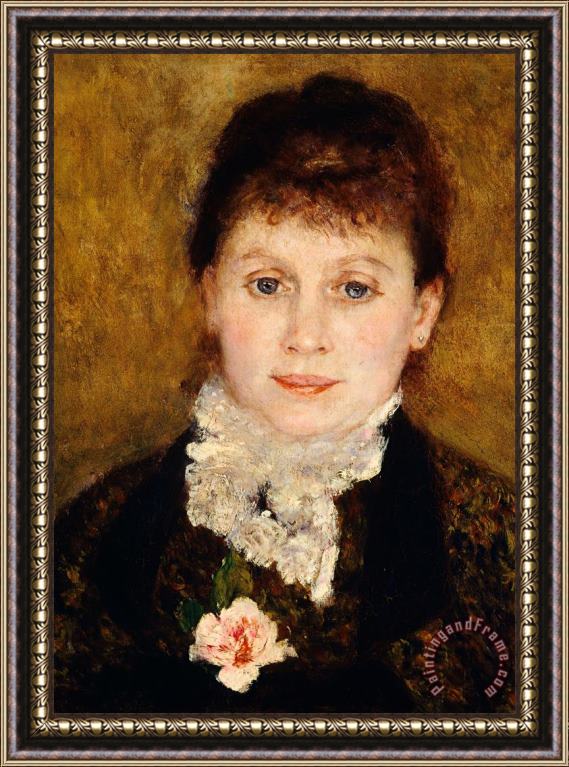 Pierre Auguste Renoir Portrait Of Woman Framed Painting