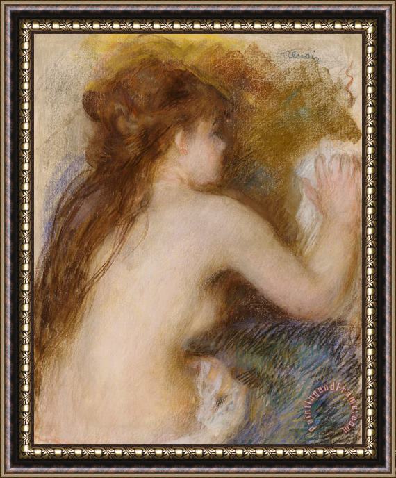 Pierre Auguste Renoir Rear view of a nude woman Framed Painting