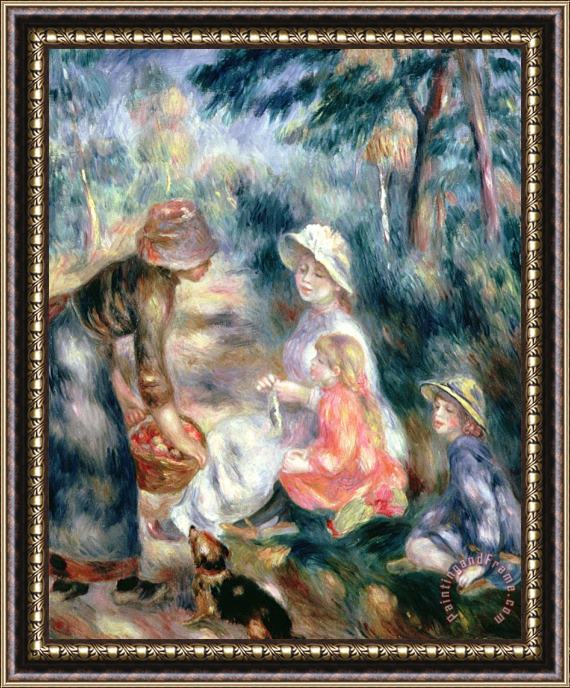 Pierre Auguste Renoir The Apple-Seller Framed Painting