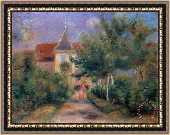 Pierre Auguste Renoir The House at Giverny under the Roses Framed Painting
