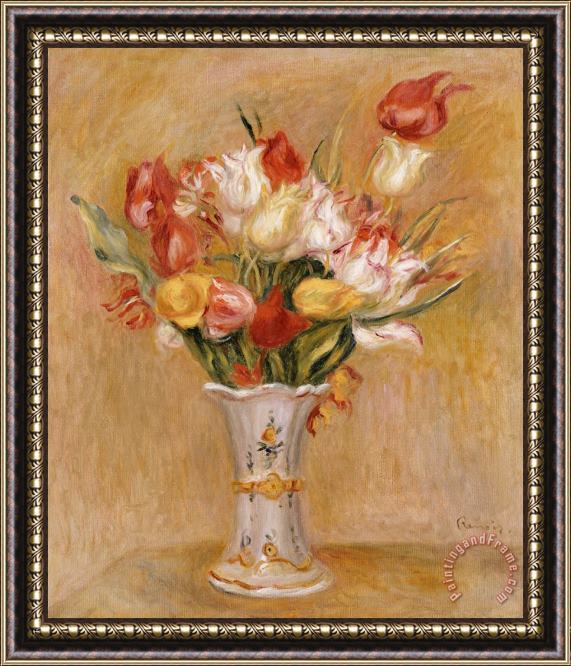 Pierre Auguste Renoir Tulips Framed Painting