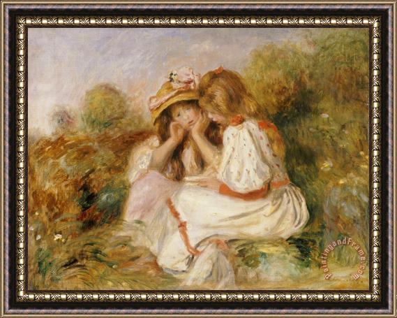 Pierre Auguste Renoir Two Girls Framed Print