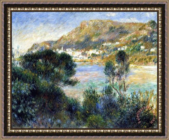 Pierre Auguste Renoir View From Cap Martin of Monte Carlo Framed Painting