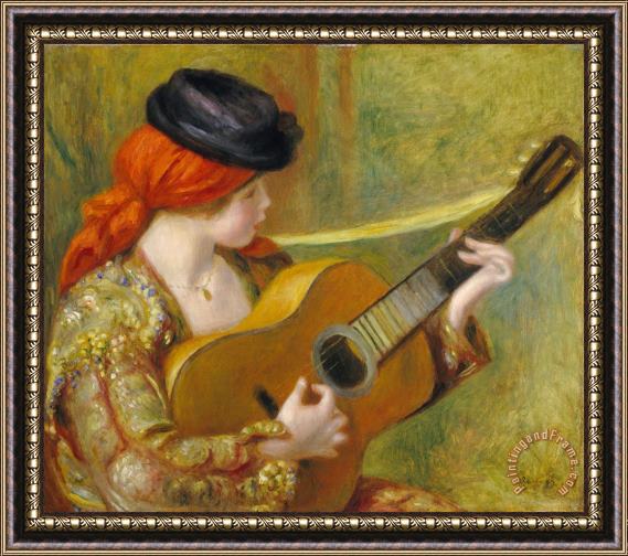 Pierre Auguste Renoir Young Spanish Woman With A Guitar Framed Print