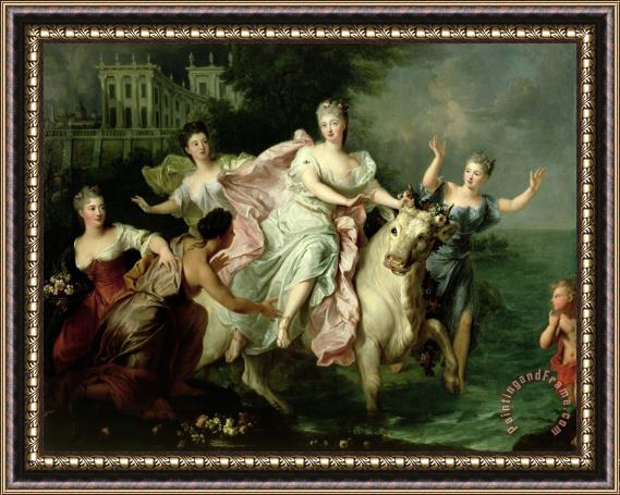 Pierre Gobert Europa Being Carried off by Jupiter Metamorphosed into a Bull Framed Print