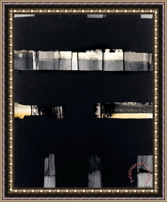 Pierre Soulages Gouache 65 X 50 Cm, 1973 Framed Print