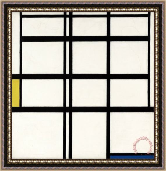 Piet Mondrian Composition in Yellow, Blue, And White, I Framed Print