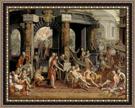 Pieter Aertsen The Healing of The Paralytic, Pool of Bethesda Framed Painting