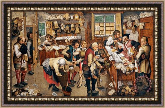 Pieter Bruegel the Elder Peasants Paying Tithes Framed Painting