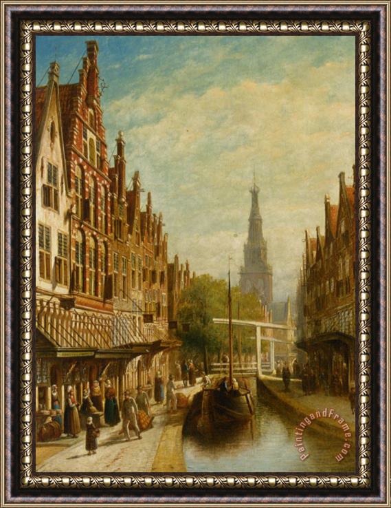 Pieter Gerard Vertin A View of Alkmaar Framed Painting