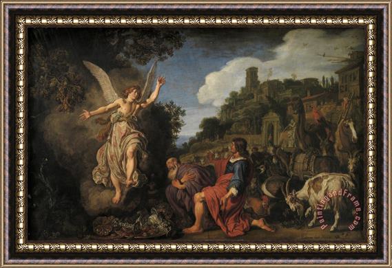 Pieter Lastman The Angel Raphael Takes Leave of Old Tobit And His Son Tobias Framed Print
