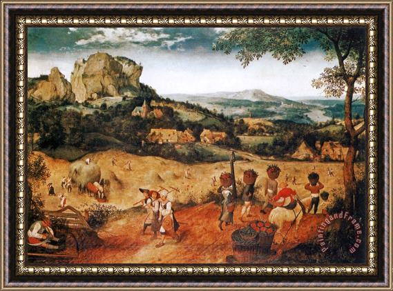 Pieter the Elder Bruegel Die Heuernte Framed Painting