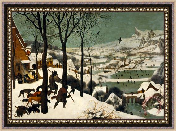 Pieter the Elder Bruegel Hunters in The Snow Winter Framed Painting