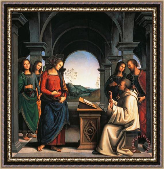 Pietro Perugino The Vision Of St Bernard Framed Painting