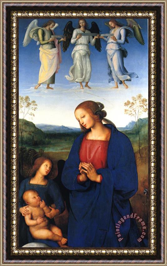 Pietro Perugino Virgin And Child with Angels Framed Print
