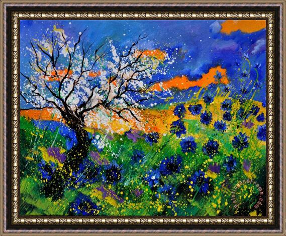 Pol Ledent Bluecornflowers 451120 Framed Painting