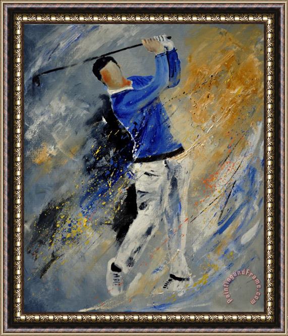 Pol Ledent Golfplayer Framed Painting