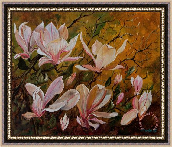 Pol Ledent Magnolias Framed Painting
