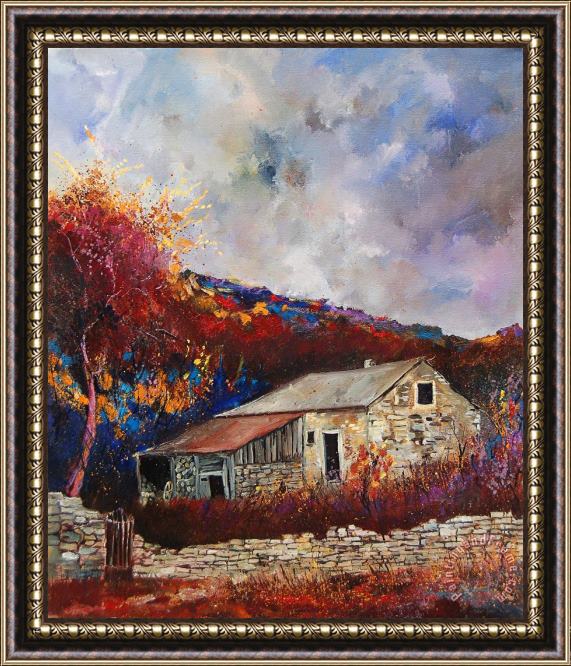 Pol Ledent Old barn Framed Painting