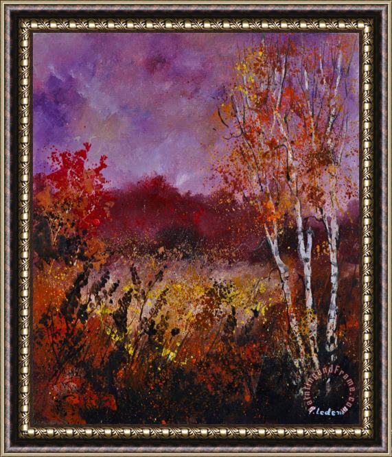 Pol Ledent Poplars in autumn Framed Painting