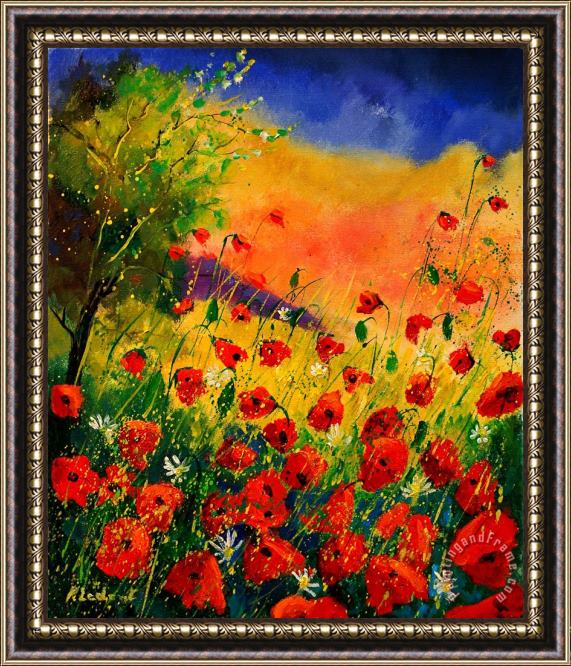 Pol Ledent Red Poppies 45 Framed Painting