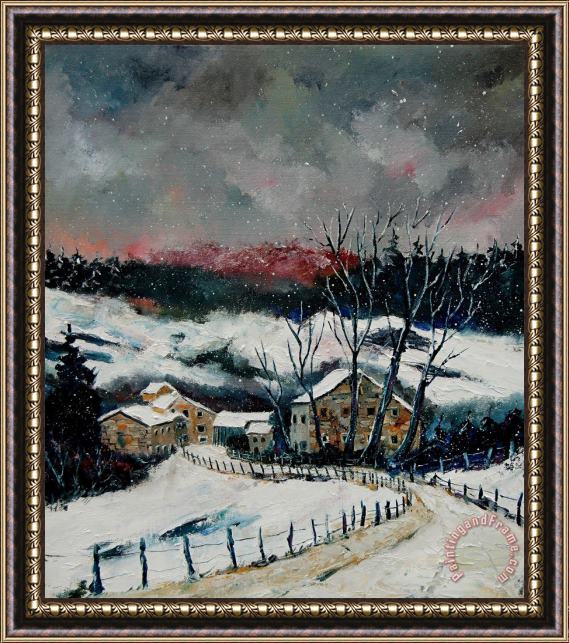 Pol Ledent Snow in Sechery Redu Framed Print