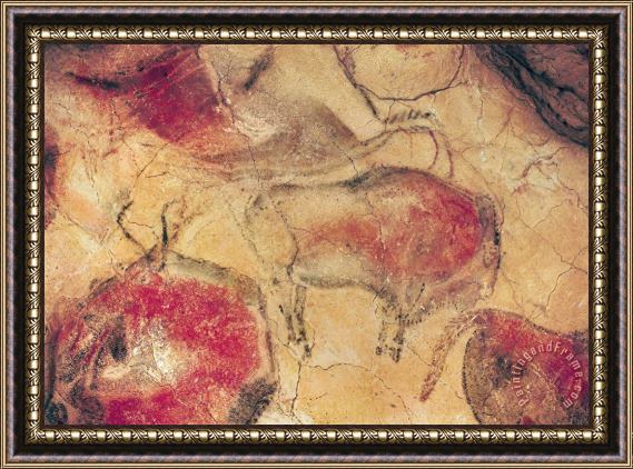 Prehistoric Bisons from the Caves at Altamira Framed Print