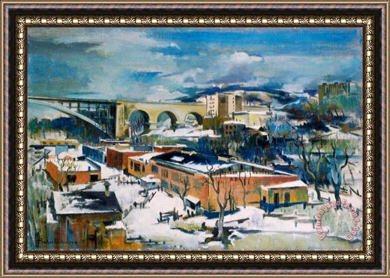 Preston Dickinson Winter, Harlem River Framed Print