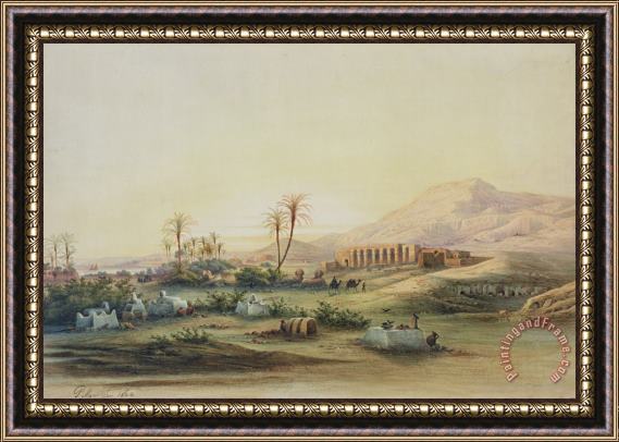 Prosper Georges Antoine Marilhat Valley of the Nile with the Ruins of the Temple of Seti I Framed Print