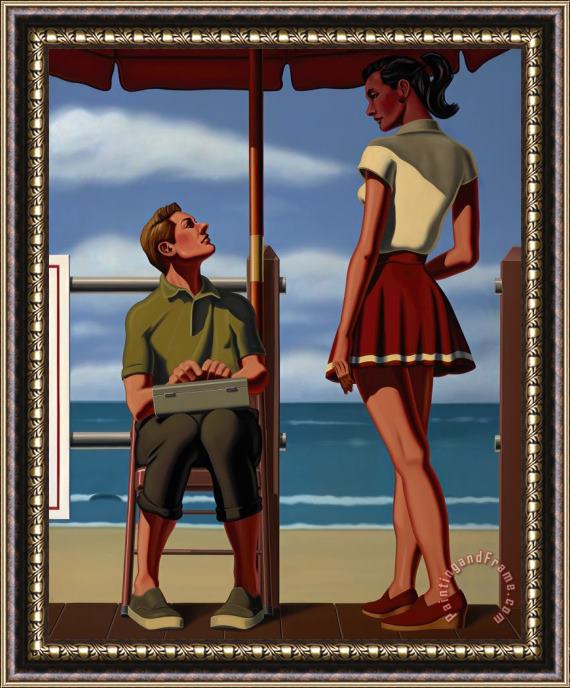 R. Kenton Nelson Private Beach, 2016 Framed Painting
