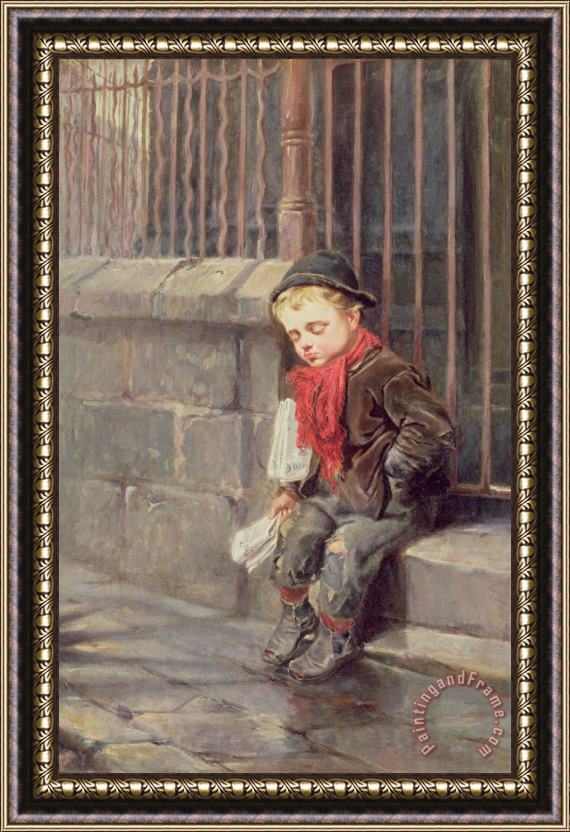 Ralph Hedley The News Boy Framed Painting