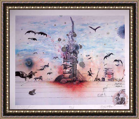 Ralph Steadman Dystopia with a Glimmer of Hope, 2020 Framed Painting