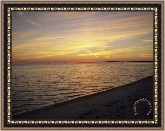 Raymond Gehman A Beach at Sunset Framed Print