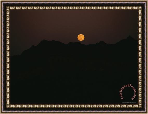 Raymond Gehman A Full Moon Rises Above Gold Mountain Near The Great Wall Framed Painting