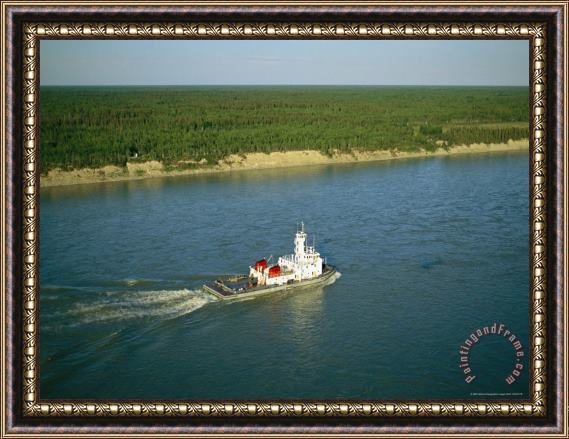 Raymond Gehman A Tugboat on Great Slave Lake Framed Painting