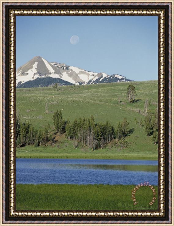Raymond Gehman A View of Snowy Antler Peak From Swan Lake Flats Framed Painting