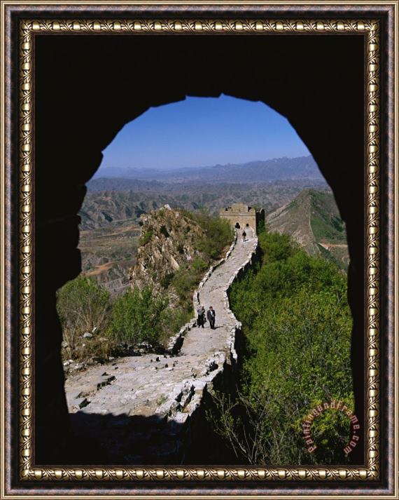 Raymond Gehman A View Through an Arched Window of The Great Wall Framed Painting