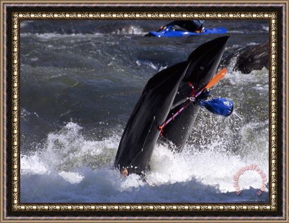 Raymond Gehman Boat Capsized in Rapids on The Gauley River Framed Print