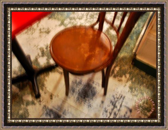 Raymond Gehman Chair And Table in San Francisco Pizza Shop Framed Painting